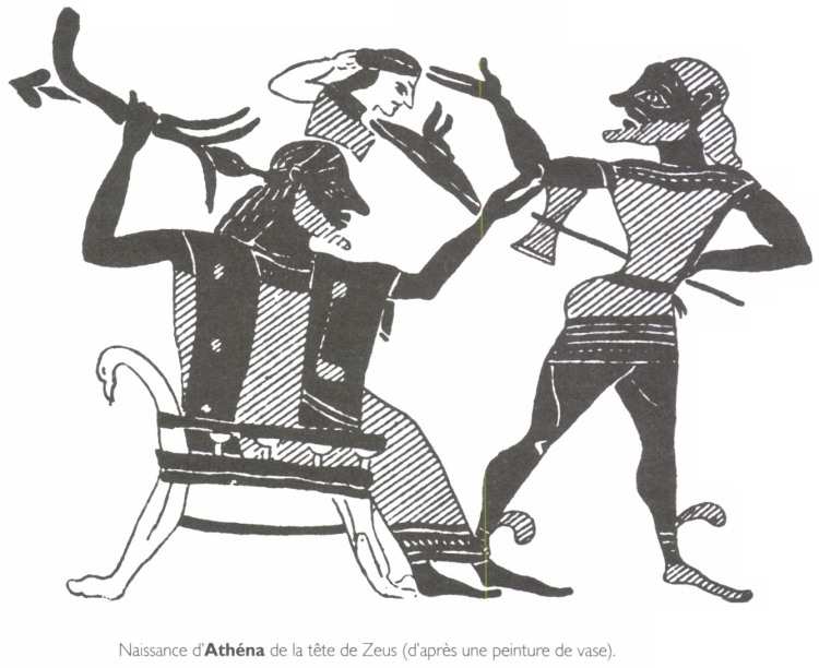 Naissance d'Athéna de la tête de Zeus.