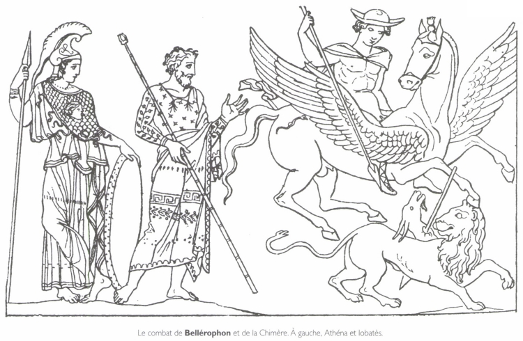 Le combat de Bellérophon et de la Chimère. Le combat de Bellérophon et de la Chimère.