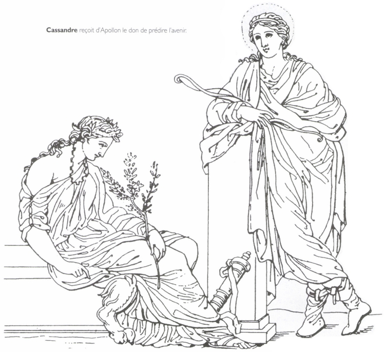 Cassandre reçoit d'Apollon le don de prédire l'avenir.