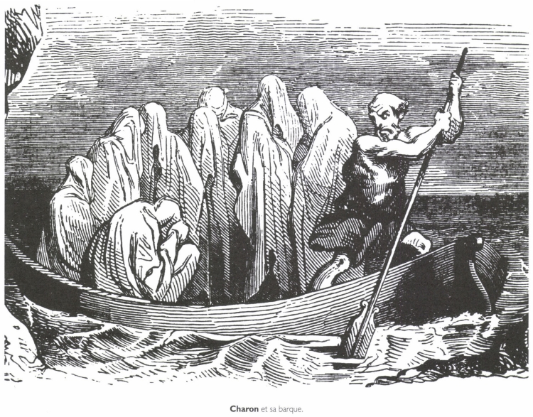 Charon et sa barque. Charon et sa barque.