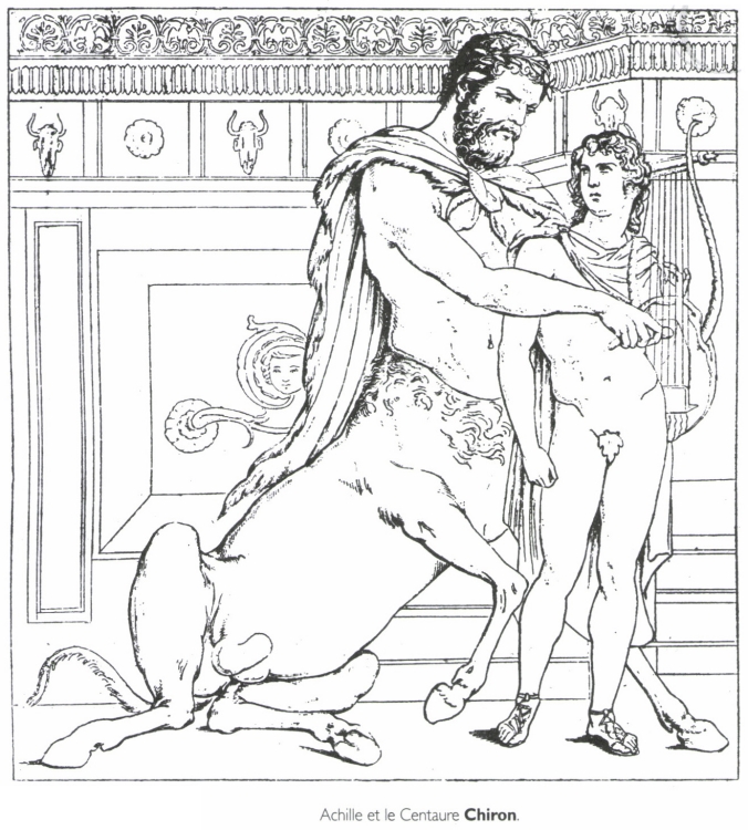 Achille et le Centaure Chiron.