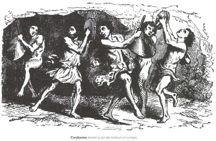 <B>Corybantes</B> dansant au son des tambours et cymbales.