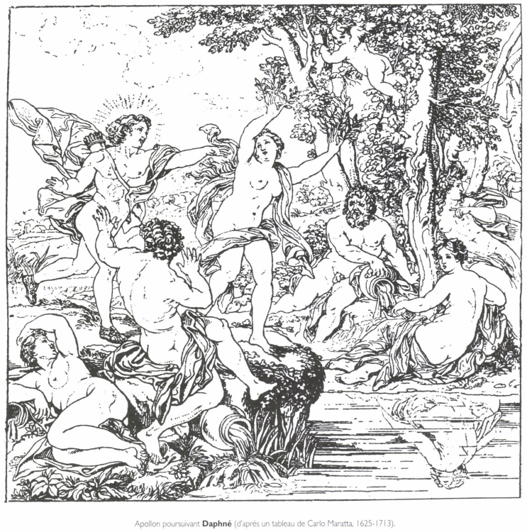 Apollon poursuivant Daphné. Apollon poursuivant Daphné.