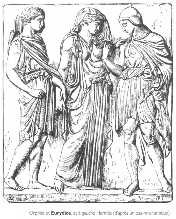Orphée et <B>Eurydice</B>, et à gauche Hermès.