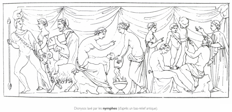 Dionysos lavé par les nymphes. Dionysos lavé par les nymphes.
