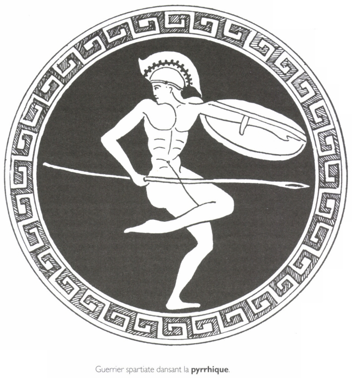 Guerrier spartiate dansant la pyrrhique. Guerrier spartiate dansant la pyrrhique.