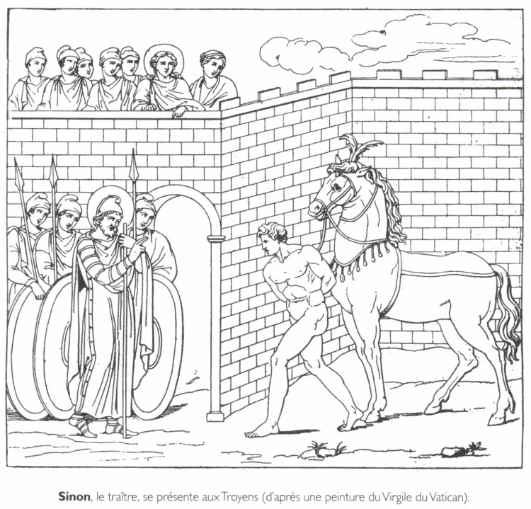 Sinon, le traître, se présente aux Troyens.