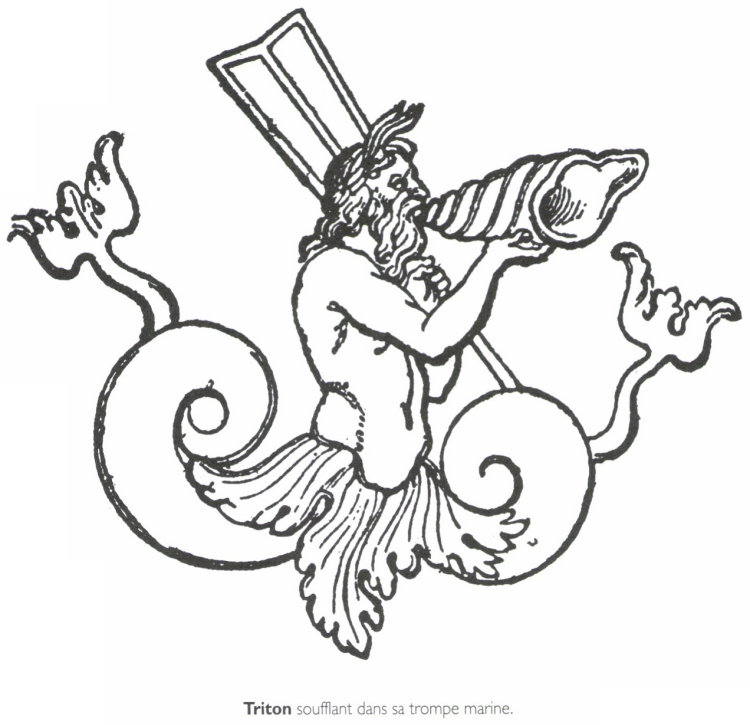 Triton soufflant dans sa trompe marine. Triton soufflant dans sa trompe marine.