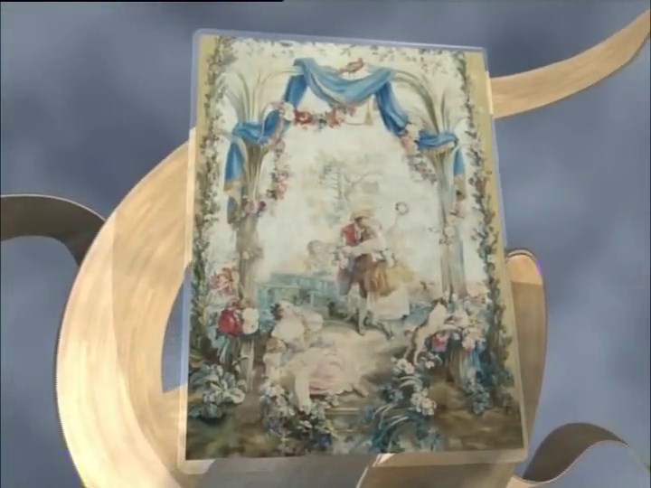 Jean-Baptiste Huet, <i>La Danse à deux,</i> tenture : " les Pastorales à draperies bleues "