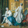 François Boucher, Dame attachant sa jarretière, et sa servante François Boucher, Dame attachant sa jarretière, et sa servante