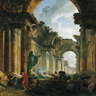 Hubert Robert, Vue imaginaire de la Grande Galerie du Louvre en ruines