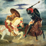 Eugène Delacroix, Combat de chevaliers dans la campagne Eugène Delacroix, Combat de chevaliers dans la campagne