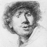 Rembrandt, Autoportrait aux yeux hagards