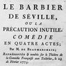 Beaumarchais, le Barbier de Séville, page de titre Beaumarchais, le Barbier de Séville, page de titre
