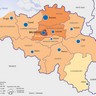 Belgique, la densité de la population par province Belgique, la densité de la population par province