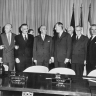 Les représentants des nations signataires du pacte de l'Atlantique à Washington, le 27 janvier 1950